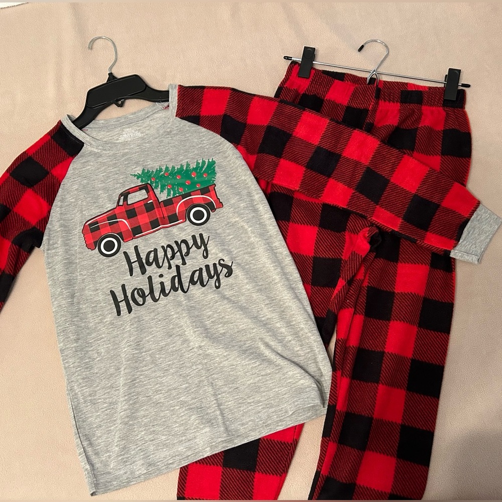 Christmas/Holiday Children’s Pajama Set, Long-Sleeve Top and Pants Size L 12/14